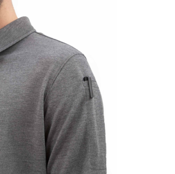 VAV Tlac-04 Polo Yaka Uzun Kol Tişört Gri S