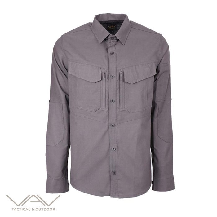 VAV Uzun Kol Gömlek Tactek-01 Füme - XL