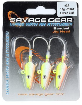 Savage gear Sandeel Jig Head 16g 3/0 - 3pcs Lemon Back Sahte Balık