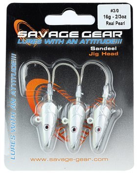 Savage gear Sandeel Jig Head 16g 3/0 - 3pcs Real Pearl Sahte Balık