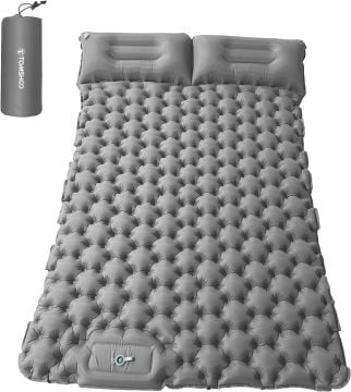 WINDCAMP Şişme Yatak Çift Kişilik - Kendinden Pompalı - Gri