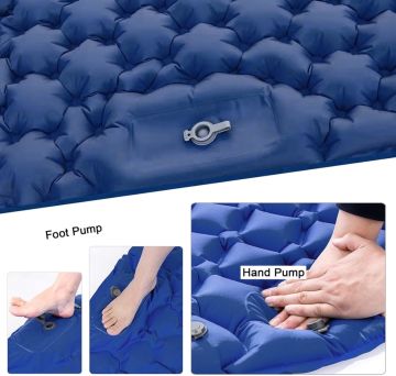 WINDCAMP Şişme Yatak Çift Kişilik - Kendinden Pompalı - Mavi