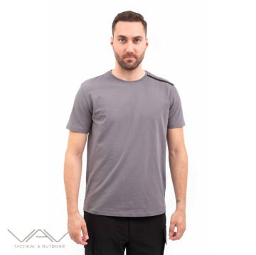 VAV Baseti-03 Yuvarlak Yaka Tişört Füme