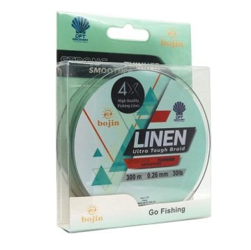 DFT Bojin 4X Linen İp Misina 0.26 mm  300 m  Yeşil