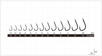 Hayabusa HIZU 912 Kısa Pala Dövme Olta İğnesi 15'li Paket Nikel