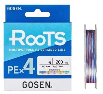 Gosen X4 Roots PE 4 Örgü Spin İpi 200mt Multi Color