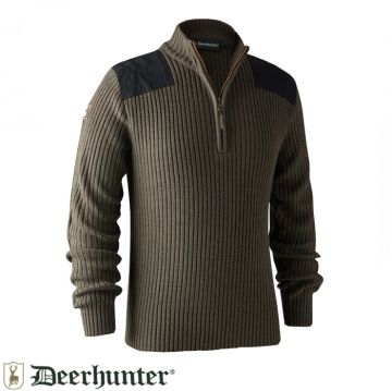 DEERHUNTER Rogaland Yarım Fermuarlı Kahve Kazak 2XL