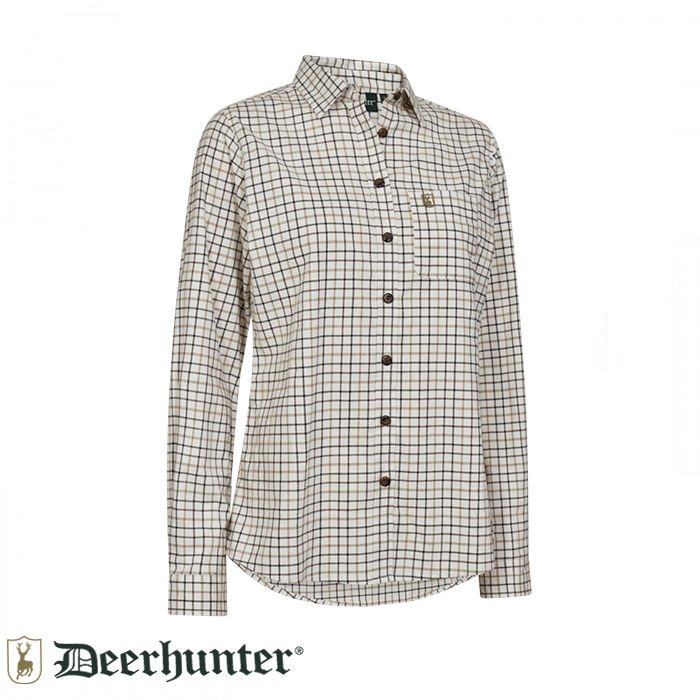 DEERHUNTER Lady Grace Bej Kareli Gömlek 38